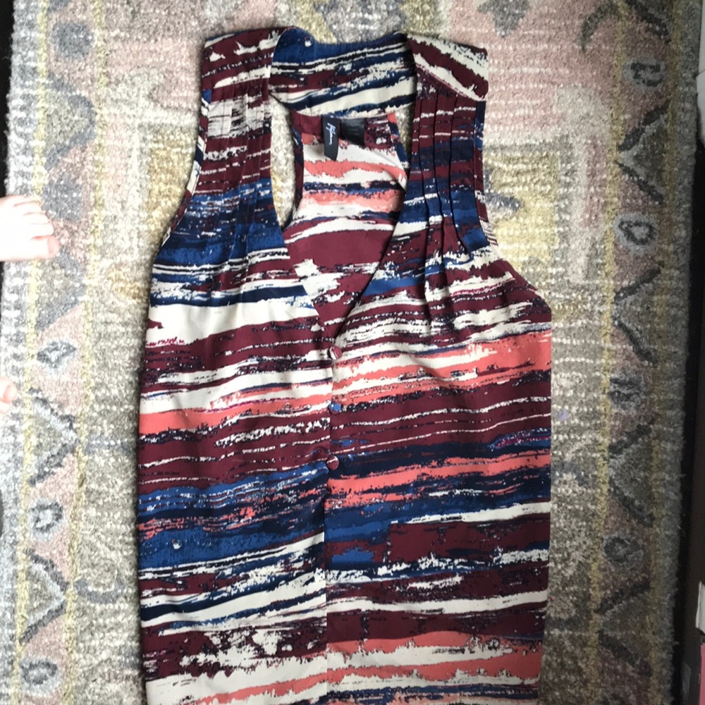 Striped razor back blouse